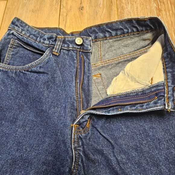 Vintage Bartack Tapered Straight Leg Relaxed Denim Blue Jeans Women's 30 Classic - Picture 5 of 10